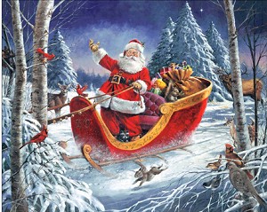 Santa Christmas Parade AL35220C1 Digital Panel David Textiles 