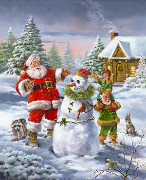 Christmas Friends AL48270C1 Digital Panel David Textiles 