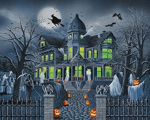 Ghostly Gathering AL56612C1 36 Inch Digital Panel David Textiles 