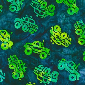 Trucks and Tracks Batik 21276 71 Lagoon Artisan Batiks Robert Kaufman 