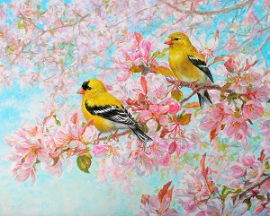Spring Morning Songbirds AS00722C1 36 Inch Digital Panel David Textiles 