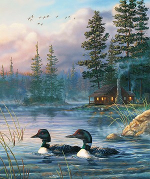  Autumn Air Loon Custom Exclusive Digital Panel DP11284 04, Terry Doughty by Northcott 