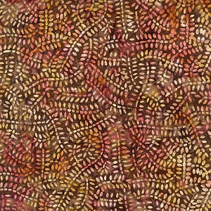 Windsong Tonga Batik B7892 Truffle Rainfall Leaves Timeless Treasures 