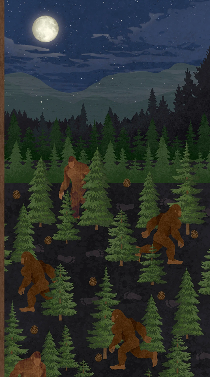 Bigfoot Country 6123 PA Forest Bigfoot Panel P and B Textiles 