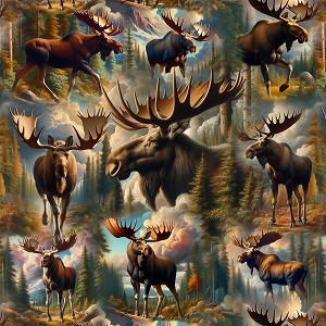 Wilderness Song BQ4177 39 Brown Moose Blank Quilting 