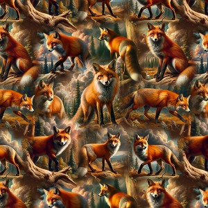 Wilderness Song BQ4180MK 33 Amber Foxes MINKY Blank Quilting 