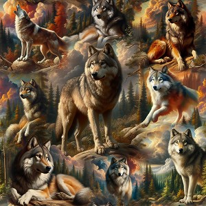 Wilderness Song BQ4181 90 Gray Wolves Blank Quilting 