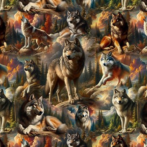 Wilderness Song BQ4181MK 90 Gray Wolves MINKY Blank Quilting 