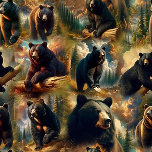 Wilderness Song BQ4182 99 Black Bears Blank Quilting 