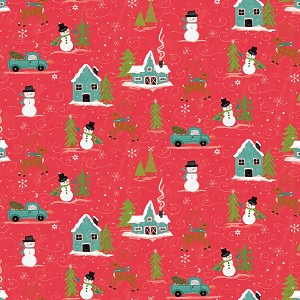 Snowed in C10810 Red Neighborhood Riley Blake 