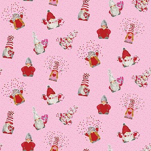 Gnomes in Love 11311 Pink Gnomes Toss Riley Blake 