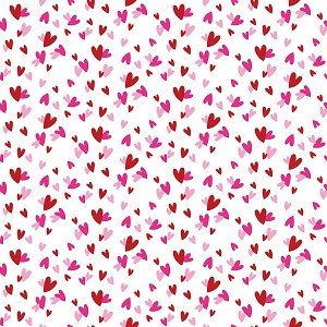 Gnomes in Love 11312 White Heart Toss Riley Blake 