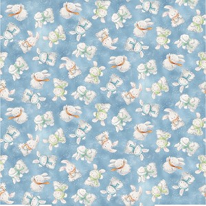 Arctic Nights C1141 Sky Tossed Bunnies in Scarves Timeless Treasures 
