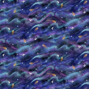 Arctic Nights C1142 Night Arctic Night Sky Timeless Treasures 