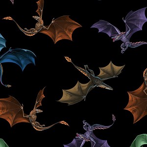 Dragons Repeat C1376 Black Timeless Treasures 