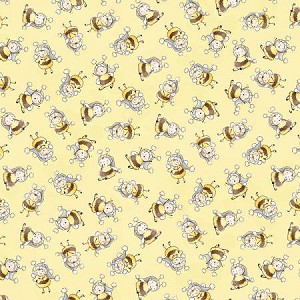 Bunnies C6455 Yellow Bunny Bees, Timeless Treasures 