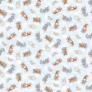 Snow Day C7553 Multi Animal Snow Angels, Bunnies by the Bay Timeless Treasures 