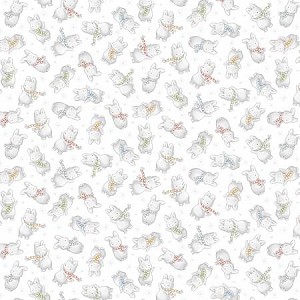 Snow Day C7556 White Winter Bunnies, Bunnies by the Bay Timeless Treasures 