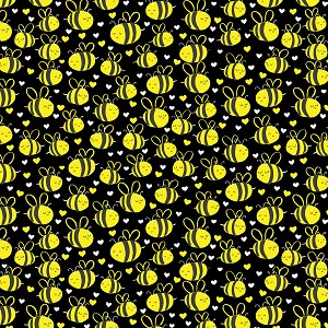Whats The Buzz C7855 Black Bees Timeless Treasures 