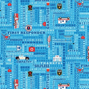 Everyday Heroes C8420 Blue First Responders Timeless Treasures 