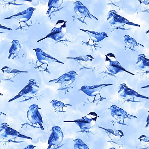 Bluebird C8453 Sky Birds Timeless Treasures 