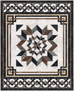 New Stonehenge Carpenters Apprentice Graphite Iron Ore Twin Quilt Kit Northcott 