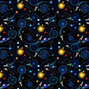 Tossed Solar System CD1692 Black Timeless Treasures 