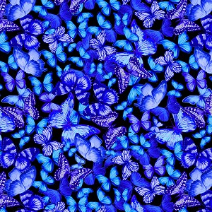 Butterflies Fantasy CD1838 Black Butterflies Dance Timeless Treasures 