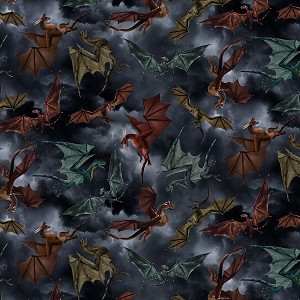 Dragons Battle CD2494 Grey Timeless Treasures 