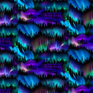 Trees Under Aurora Borealis Timeless Treasures 