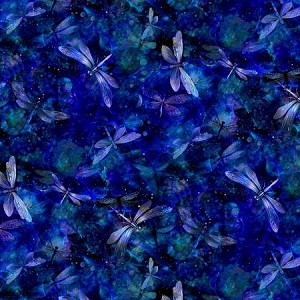 Tossed Dragonflies Spots CD3207 Night Timeless Treasures 