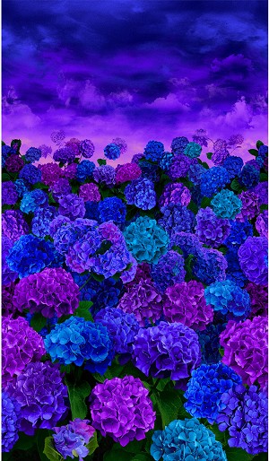 Bloom Hydrangea CD3380 Bloom At Dusk Panel Timeless Treasures 