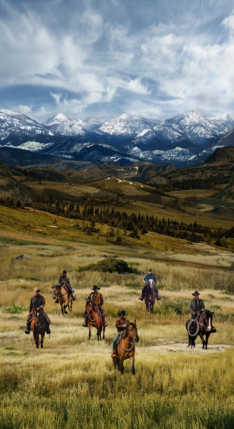 Home on the Range CD3860 Multi 24 Inch Cowboy Panel Timeless Treasures 