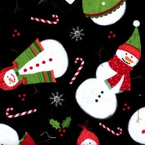 Tossed Snowmen CF3450 Black Flannel, Timeless Treasures 