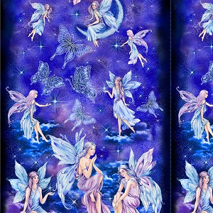 Fairies Moon Butterflies CM8860 Panel Timeless Treasures 
