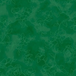 Chickadee Songbirds Digital 4496 GG Green Tonal Flower P and B Textiles 