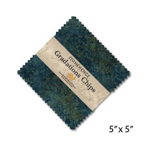 Stonehenge Gradations Chips Blue Planet Charm Pack, Northcott 