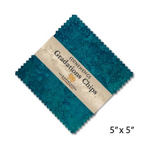 Stonehenge Gradations Chips Lagoon Charm Pack, Northcott 