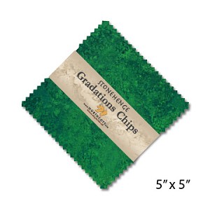 Stonehenge Gradations Chips Rainforest Charm Pack, Northcott 