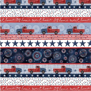 Land That I Love 9701 White Stripe Michael Miller 