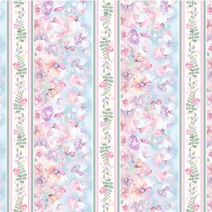 My Heart Flutters Digital DDC9976 Pink Fairy Stripe Michael Miller 