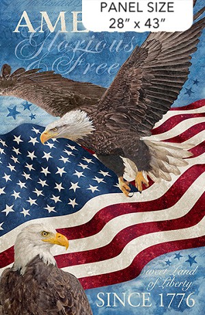Stars and Stripes 13 DP27878 49 Navy Multi  28 Inch Eagle Flag Panel Northcott 