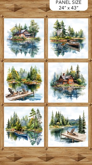 Lakeside Retreat DP28480 36 Camping 24 Inch Panel Northcott 
