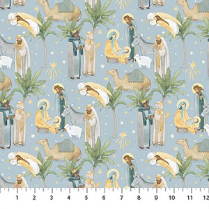The Nativity DP28992 42 Blue Scenic Northcott 