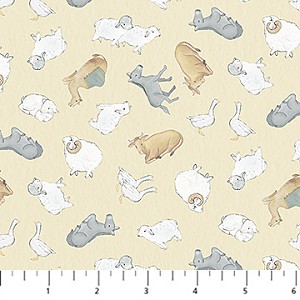 The Nativity DP28993 11 Cream Animal Toss Northcott 