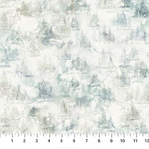 Altitude DP29157 10 Blue White Mini Trees Northcott 