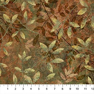 Stonehenge Organics DP29307 38 Dk Rust Leaves Northcott 