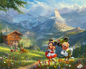 Disney Dreams DS20689C1 In the Alps Digital Panel Thomas Kincaid David Textiles 