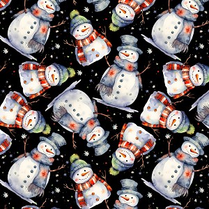 Bright Snowmans Allover Digital DX47924C1 David Textiles 