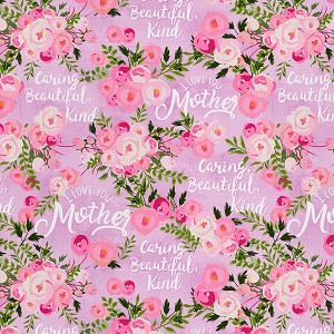 Lavender I Love You Mother DX18911C1 Digital Print David Textiles 